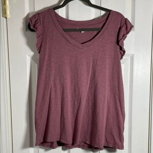 Maurices Mauve Ruffle Sleeve Top